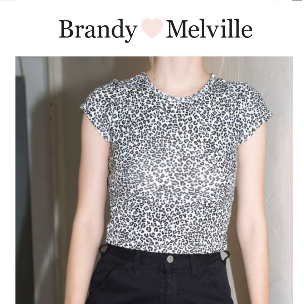 Brandy Melville Ashleyn White Leopard Top
